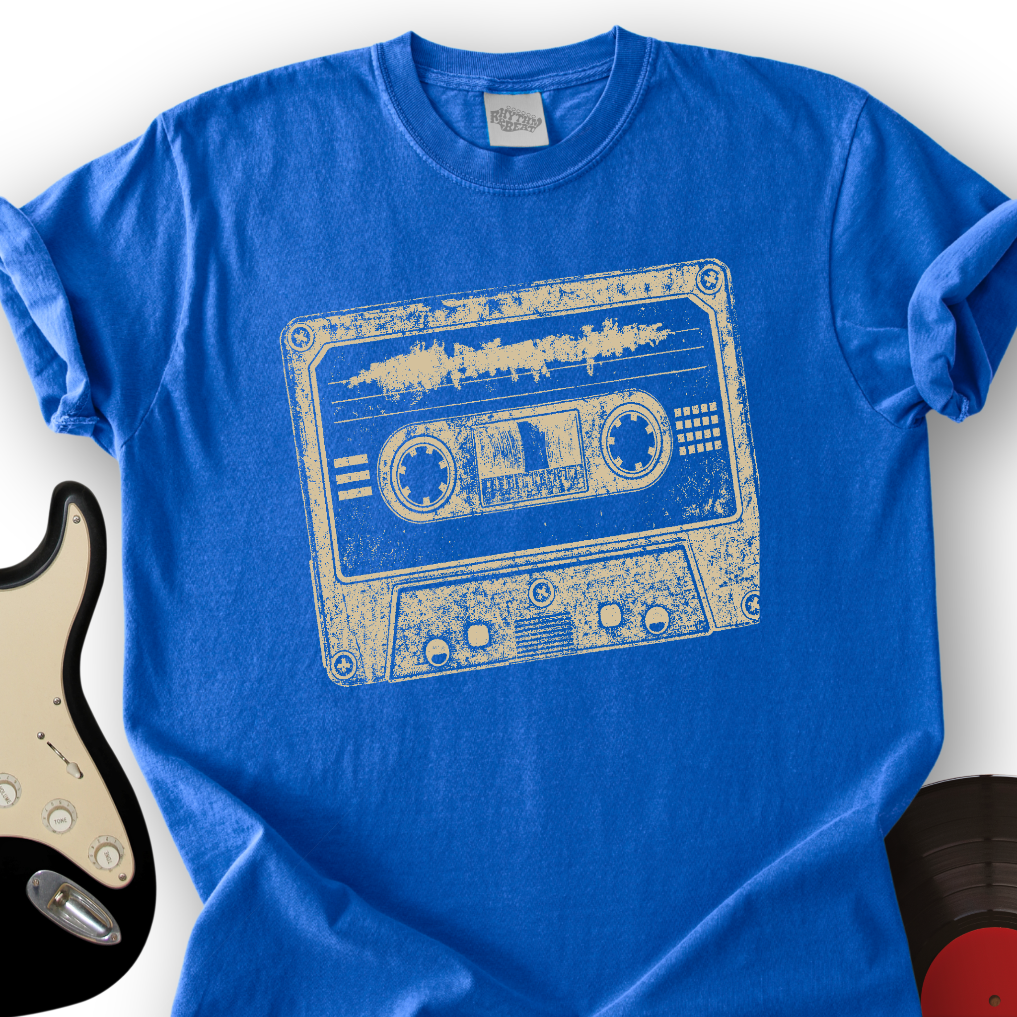 2078_CassetteGrungeStamp_T ShirtMockups_Royal