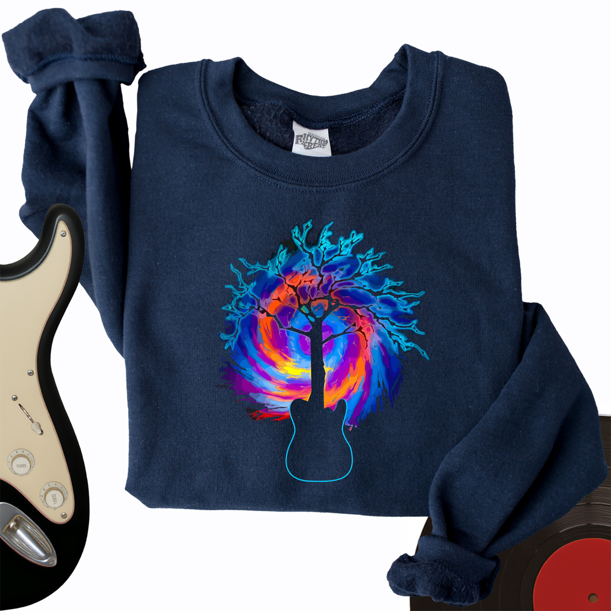 705_PsychedelicTreeGuitar_CrewneckMockups_Navy