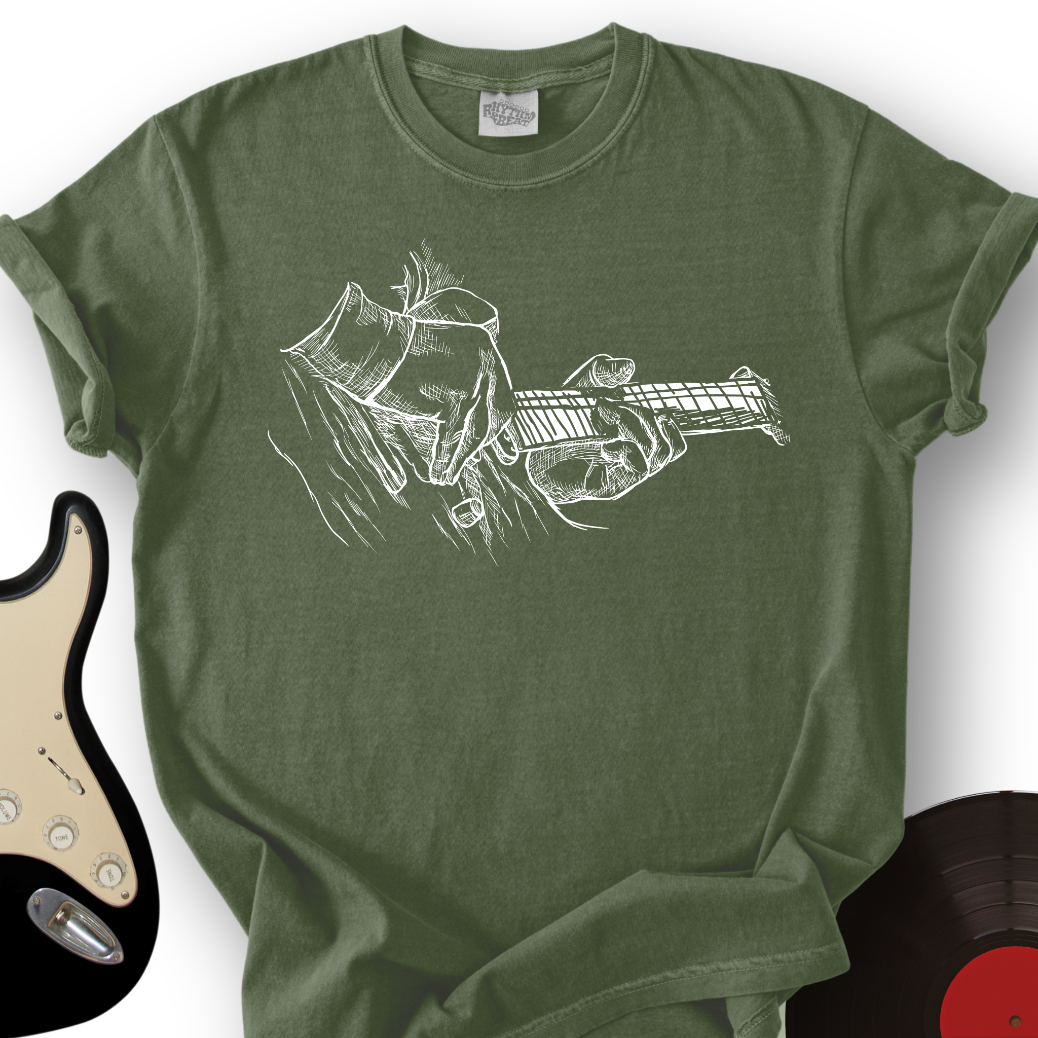 91_BassSketch_T ShirtMockups_MilitaryGreen