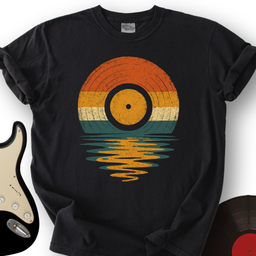 1323_RetroVinylSunset_T ShirtMockups_Black