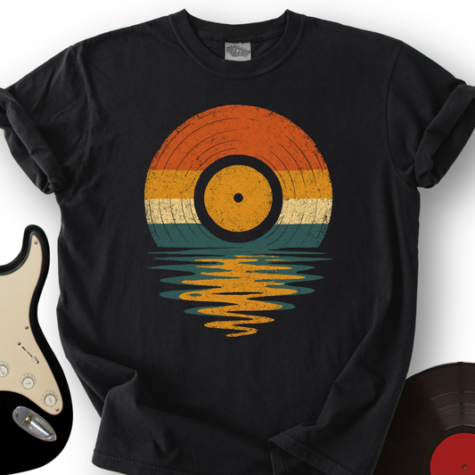 1323_RetroVinylSunset_T ShirtMockups_Black