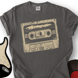 2078_CassetteGrungeStamp_T ShirtMockups_Charcoal