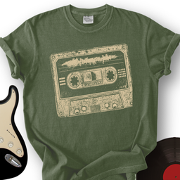 2078_CassetteGrungeStamp_T ShirtMockups_MilitaryGreen