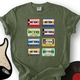 454_RetroRockTapes_T ShirtMockups_MilitaryGreen_c12bff2b 039c 47d0 8987 5c9a313d92a0