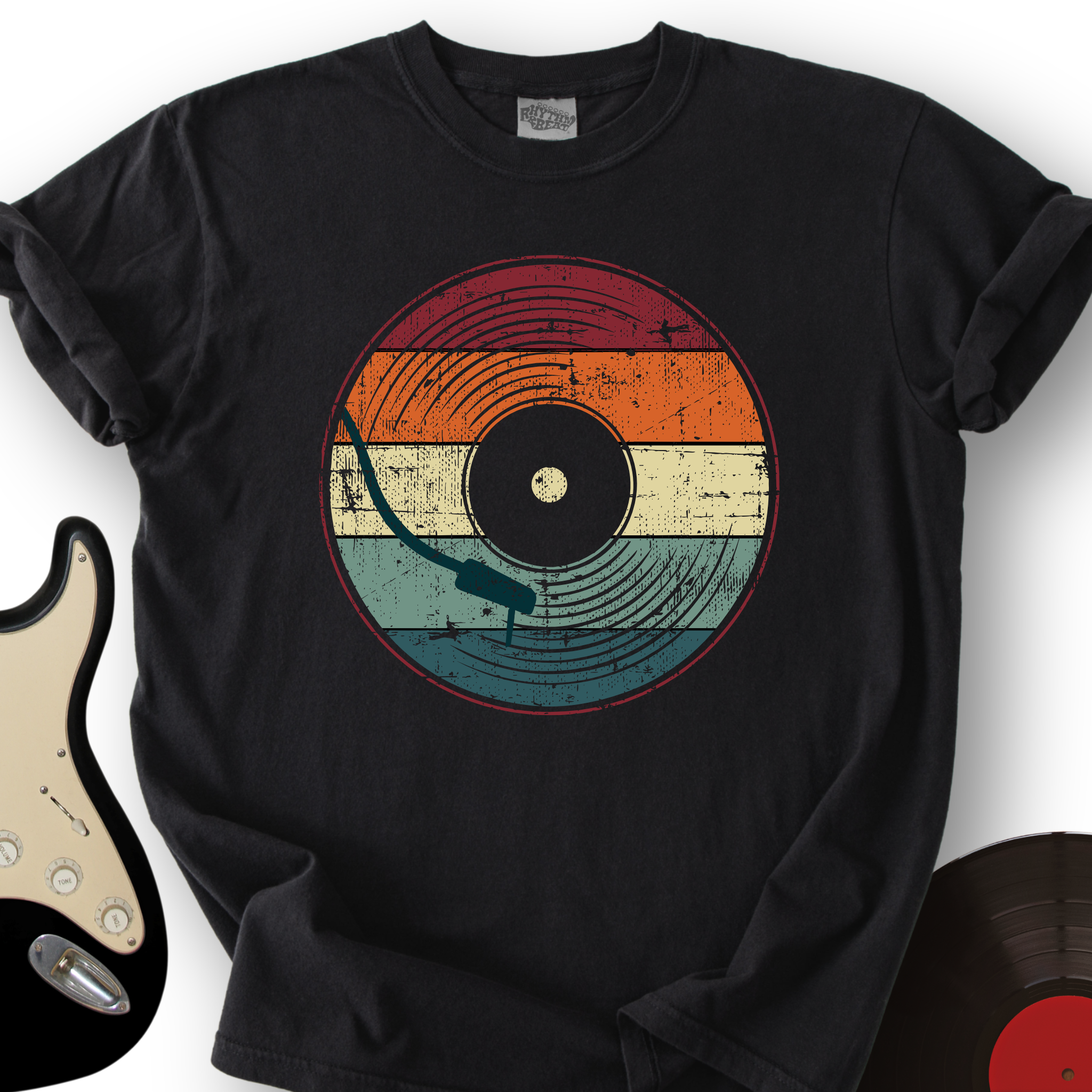 552_RetroRecord_T ShirtMockups_Black