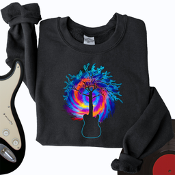 705_PsychedelicTreeGuitar_CrewneckMockups_Black_f3275e5c 6f30 4e62 8ba6 0f66825528a2
