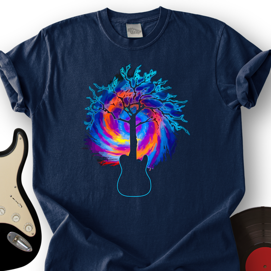 705_PsychedelicTreeGuitar_T ShirtMockups_Navy
